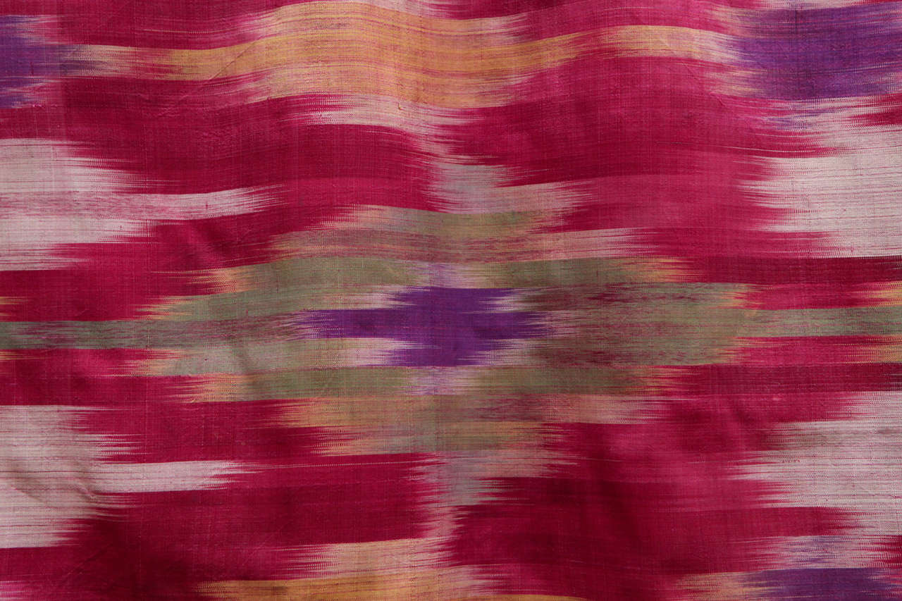 Uzbek Silk Ikat Panel In Good Condition For Sale In Los Angeles, CA