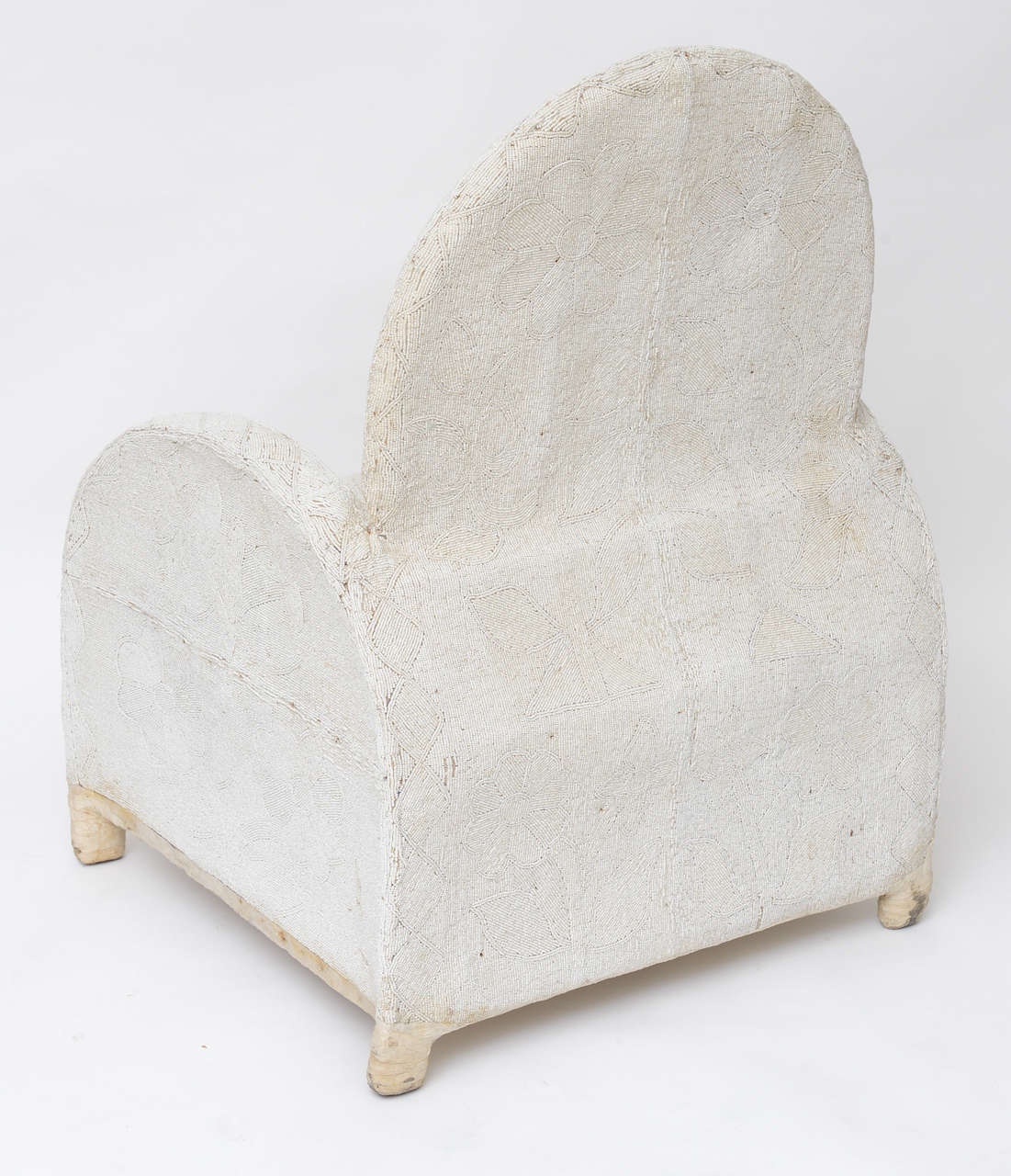 Mid-20th Century White Beaded African Chairs