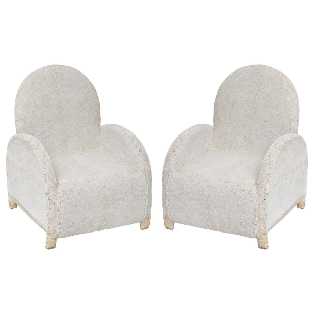 White Beaded African Chairs