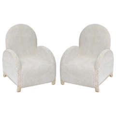 Vintage White Beaded African Chairs