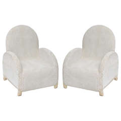 Vintage White Beaded African Chairs