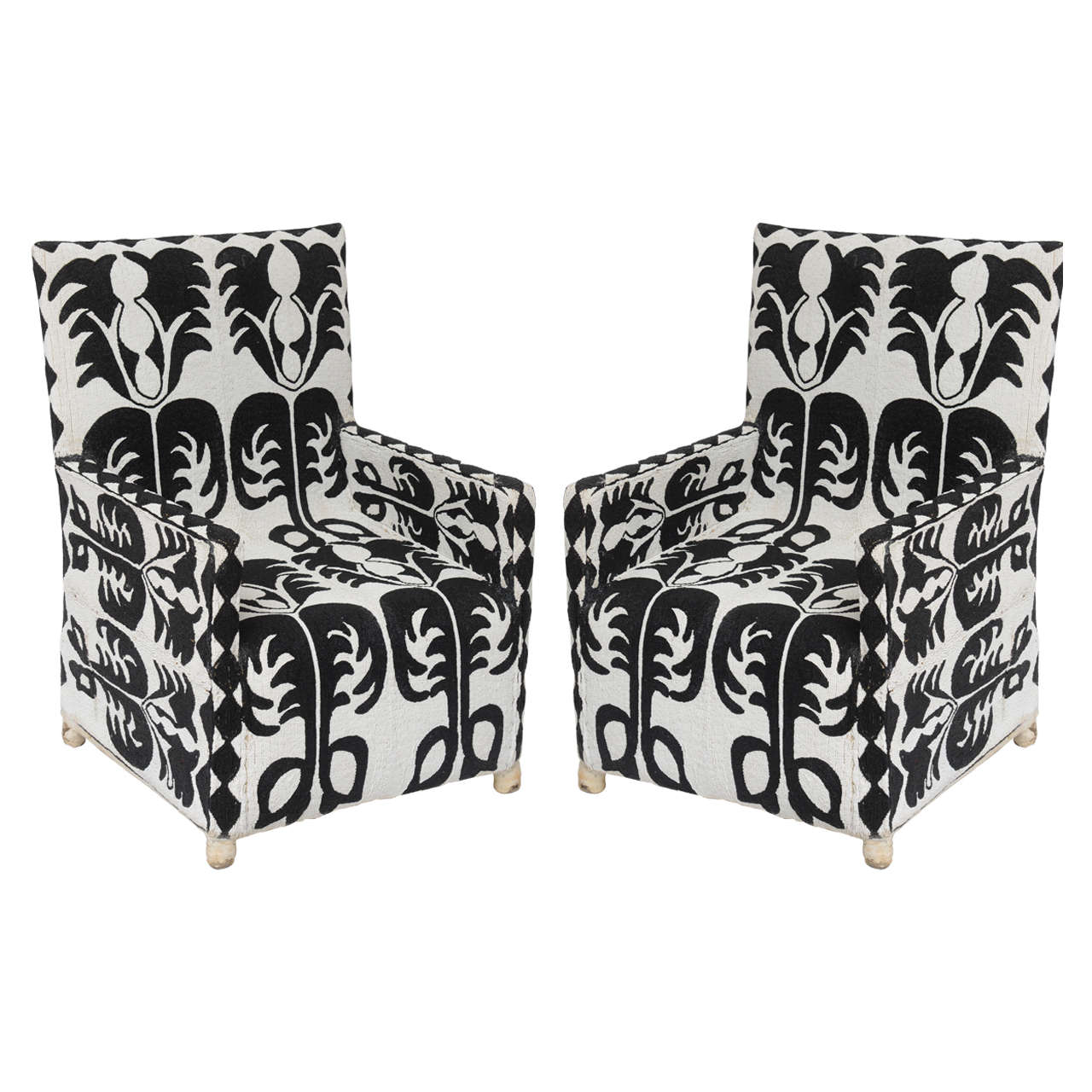 Pair of Beaded African Chairs