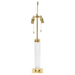 Lucite and Brass Table Lamp in the Manner of Karl Springer