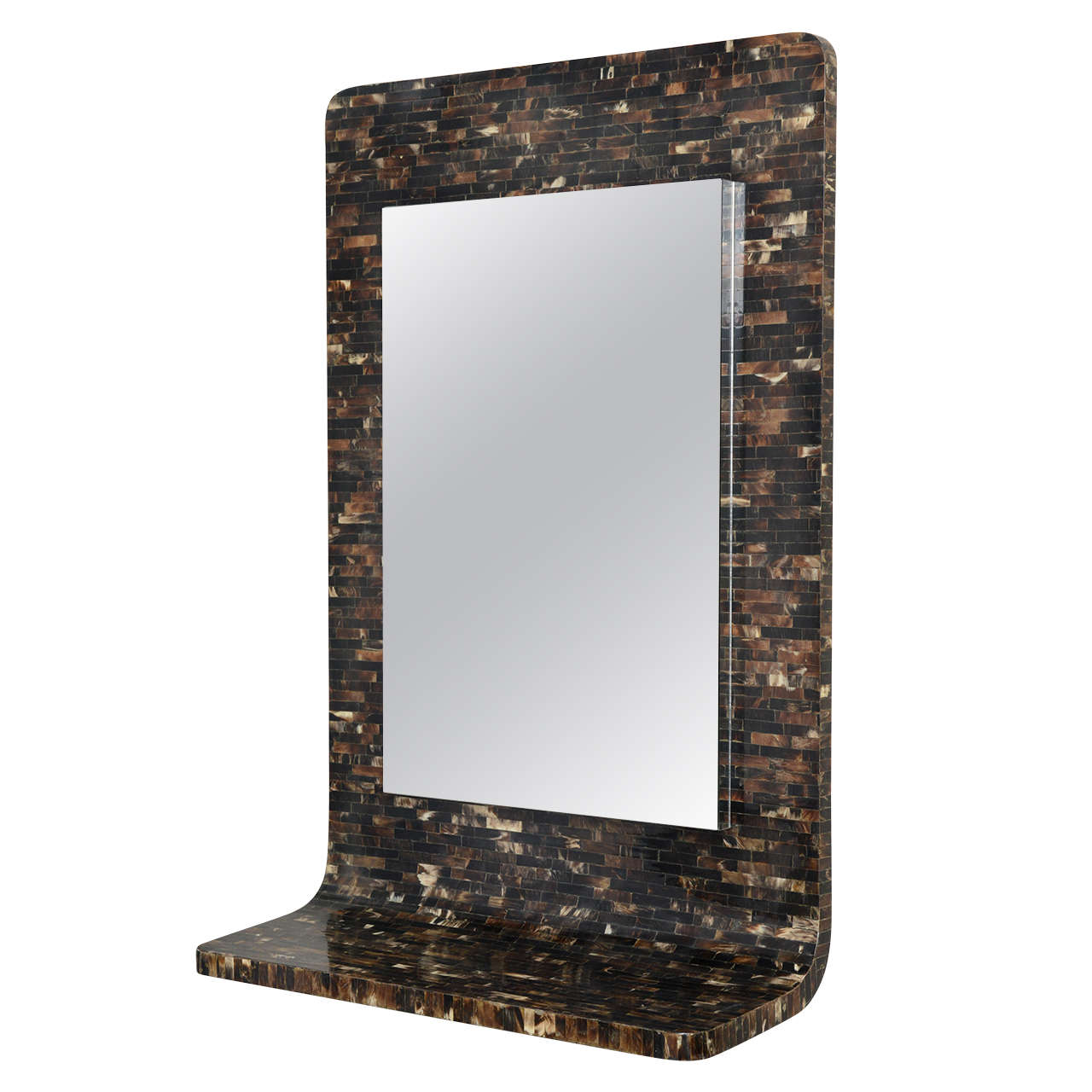 Tessellated Horn WallMounted Console Mirror For Sale at 1stdibs