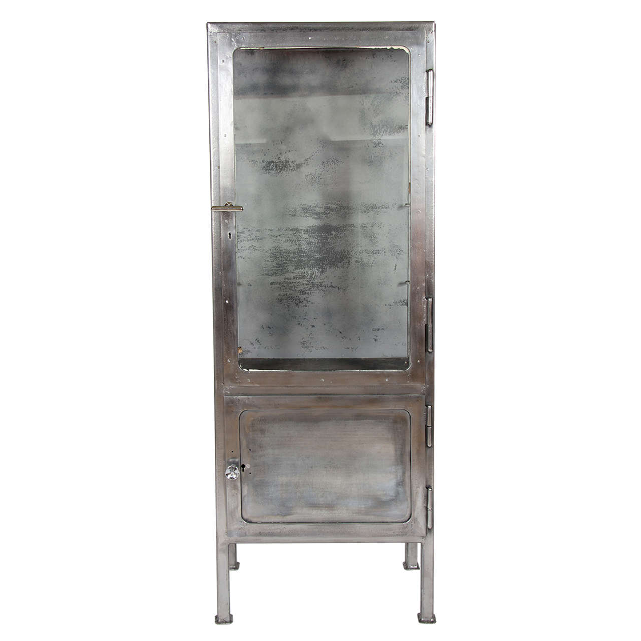 Vintage 1930s Polished Metal Medicine Cabinet