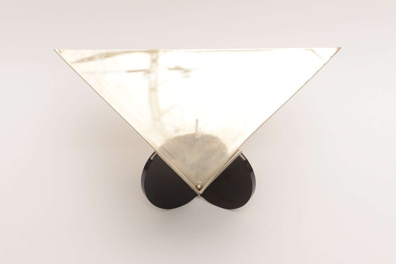 Late 20th Century Stainless Steel and Black Resin Modernist Bowl, Italian
