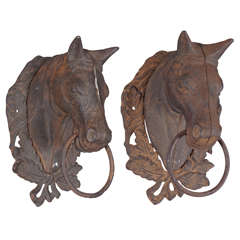 Pair of Hitching Horse Heads