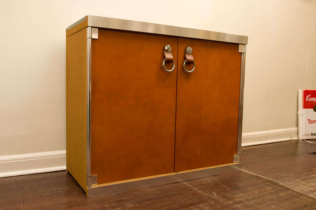 Mariani Designed Cabinet with Hermes Leather