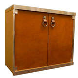 Used Mariani Designed Cabinet with Hermes Leather