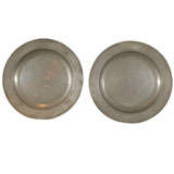 Pair of 18th Century English Pewter Chargers
