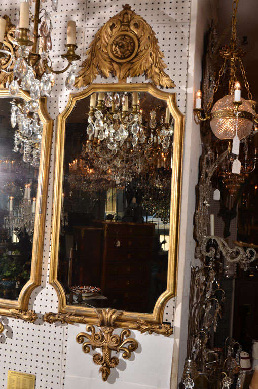 Pair wood carved mirrors