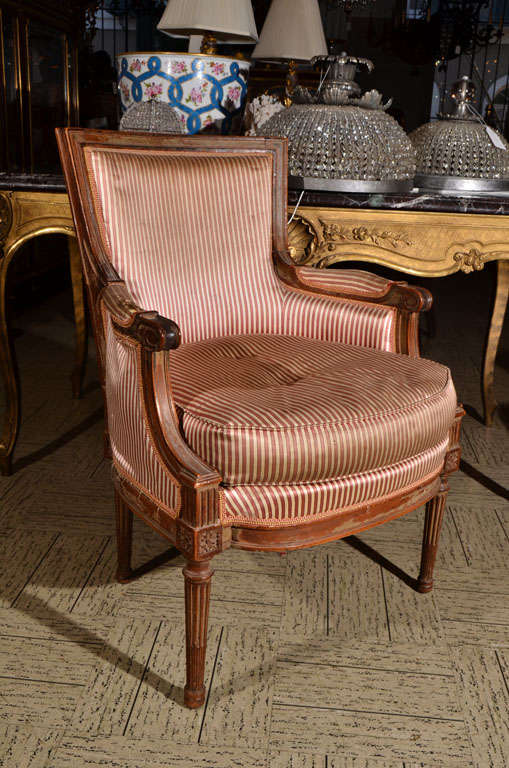 Mid-20th Century Pair French Louis XVI style arm chairs For Sale