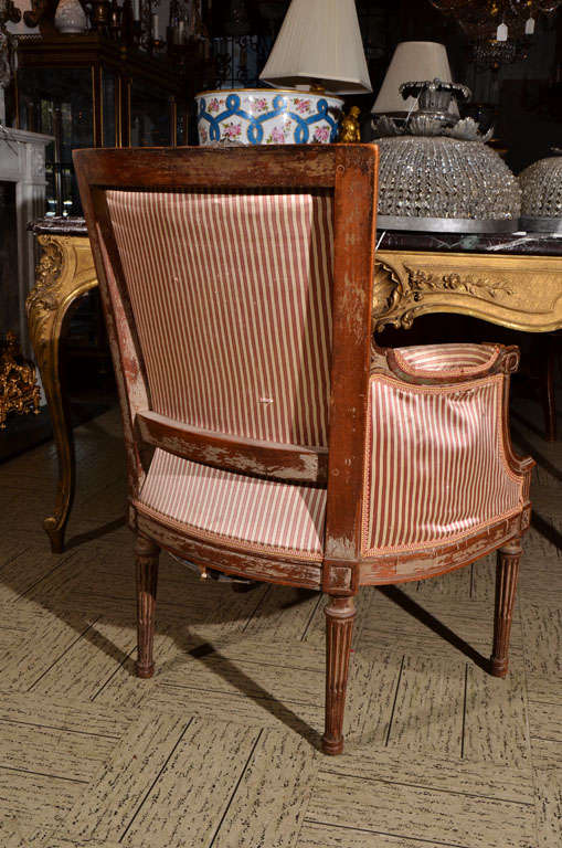 Pair French Louis XVI style arm chairs For Sale 2