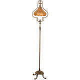 American Four Footed Harp Style Floor Lamp/Mica Shade