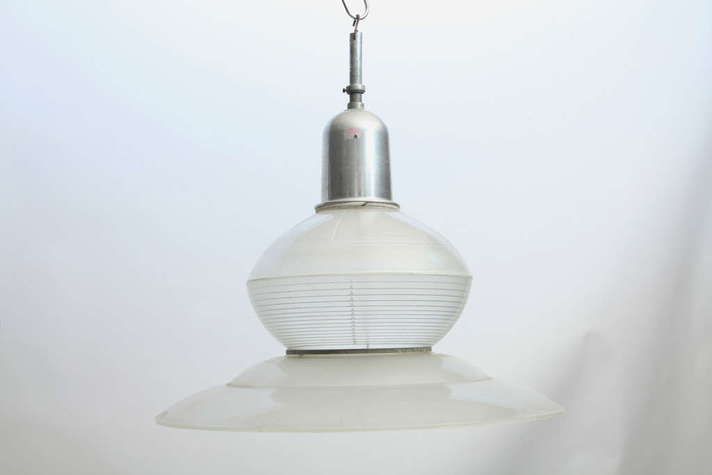 Aluminum Vintage French Industrial Ceiling Light from Holophane