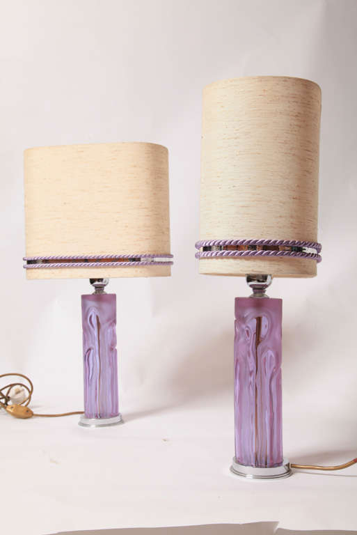 Pink glass table lamps Italy