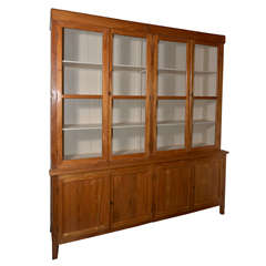 Antique British Colonial Bookcase with Pigeon Wire Doors