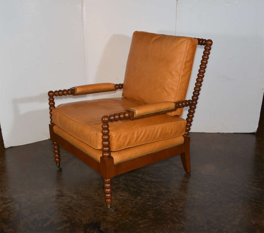Wesley Hall Leather Chair In Good Condition In Dallas, TX