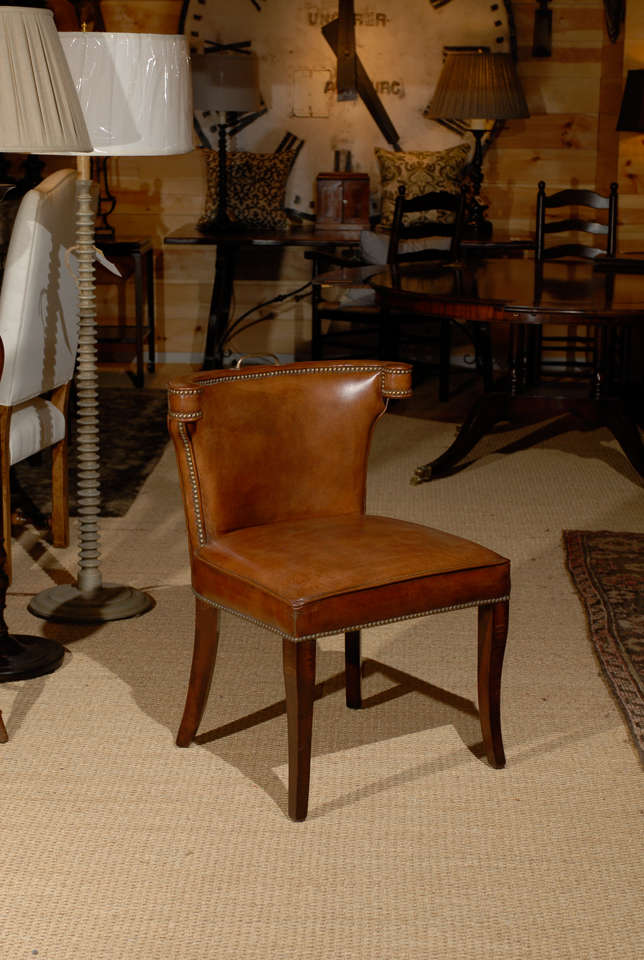 Georgian Handel Leather Chair For Sale