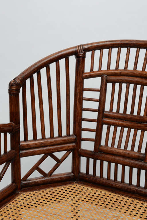 Pair of Vintage Bamboo Rattan Barrel Chairs In Excellent Condition In West Palm Beach, FL