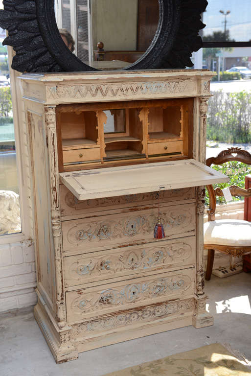 19th Century French Chest of Drawers with Writing Desk In Good Condition In West Palm Beach, FL