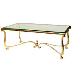 Hollywood Regency Gold Plated Coffee Table
