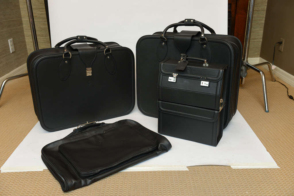 20th Century Set of Four Travel Ferrari 348 GTB Leather Luggage by Schedoni