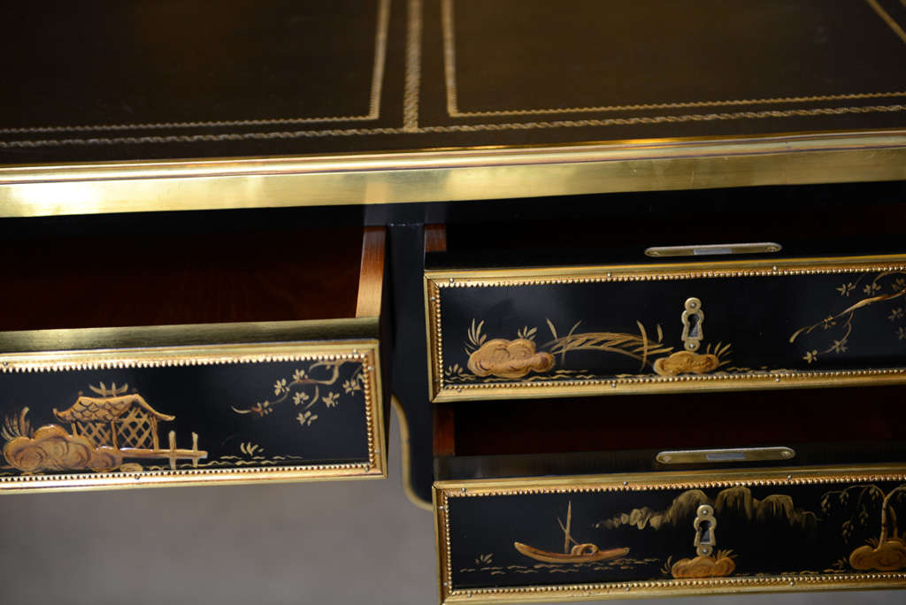 20th Century Louis XVI style Chinoiserie Bureau Plat