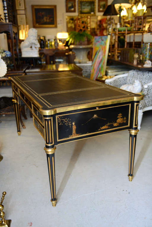 Louis XVI style Chinoiserie Bureau Plat 3