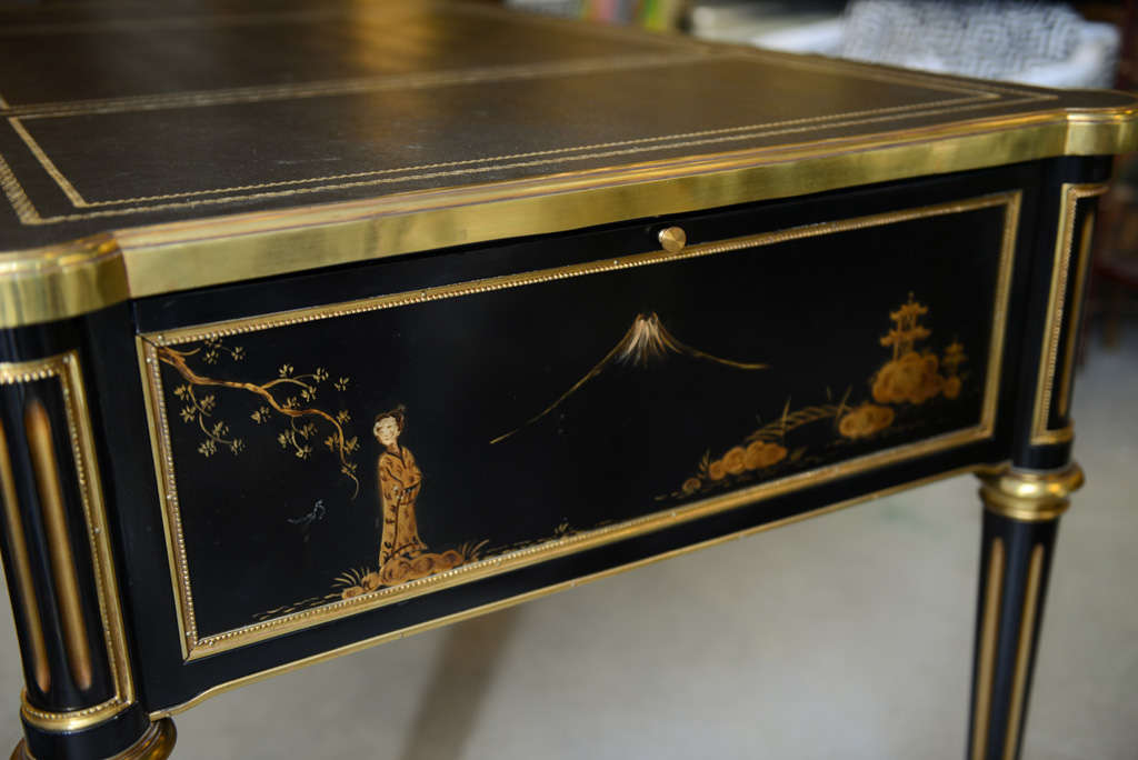 Louis XVI style Chinoiserie Bureau Plat 4