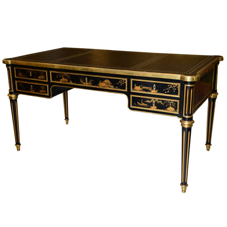 Louis XVI style Chinoiserie Bureau Plat