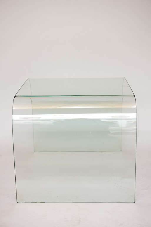 Modern Pair of Pace Waterfall Glass Tables