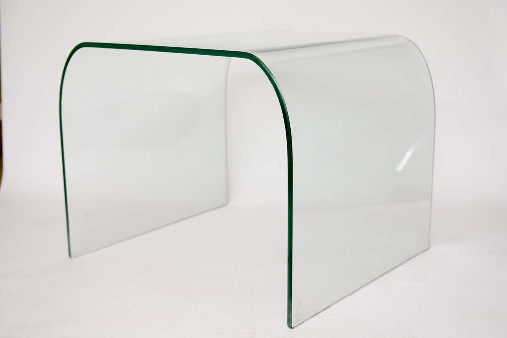 20th Century Pair of Pace Waterfall Glass Tables