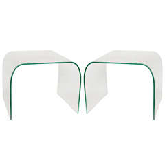 Pair of Pace Waterfall Glass Tables