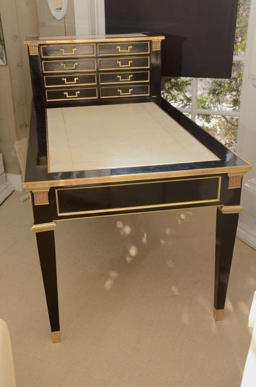 Spectacular Jansen Gilt Mounted and Black Lacquered Desk 3