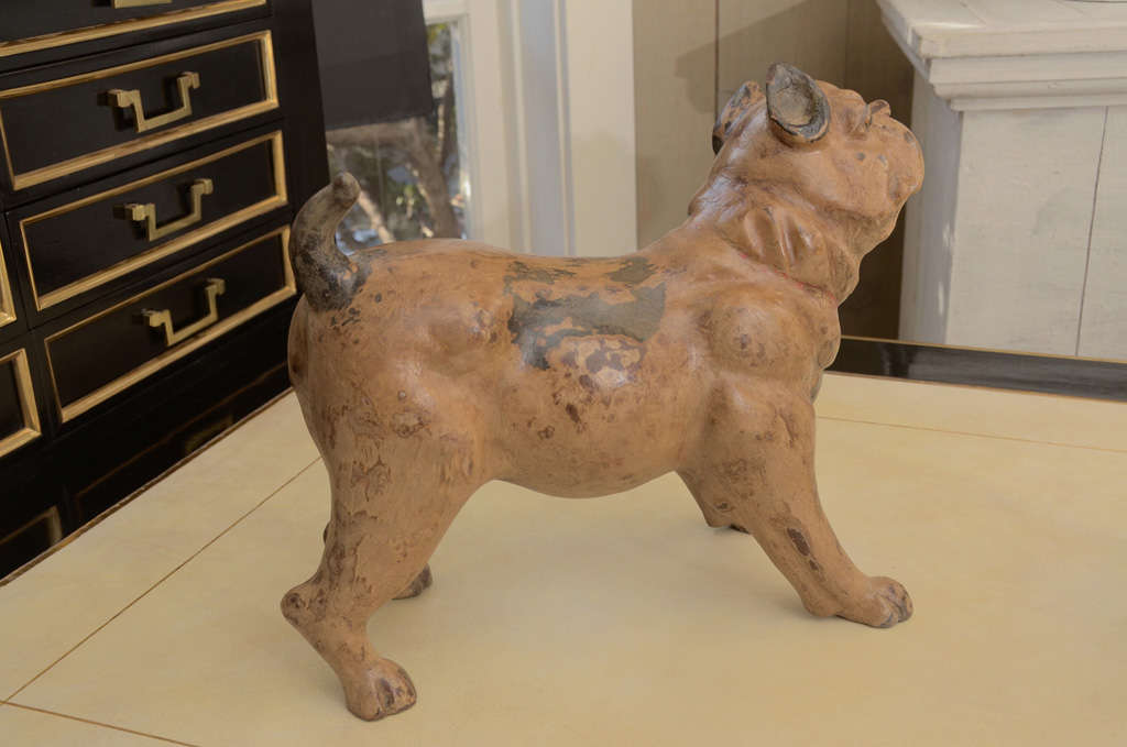Pair of Polychrome Decorated Terracotta Figures of Bull Dogs 2