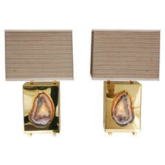 Special Edition "Pedra" Brass & Agate Table Lamps, Dragonette Private Label 11