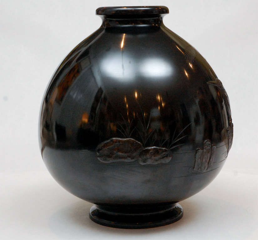 Large Japanese Bronze Vase 2