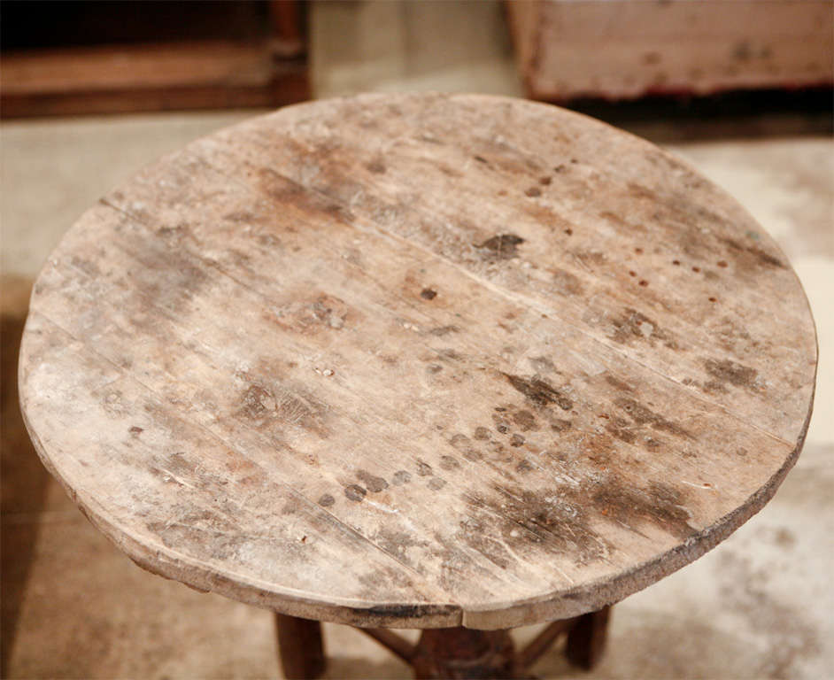 an amazing primitive side table from sweden.
