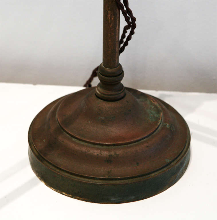 Large Bronze Double-headed Task Light , Maine Ca. 1900 In Excellent Condition In Los Angeles, CA