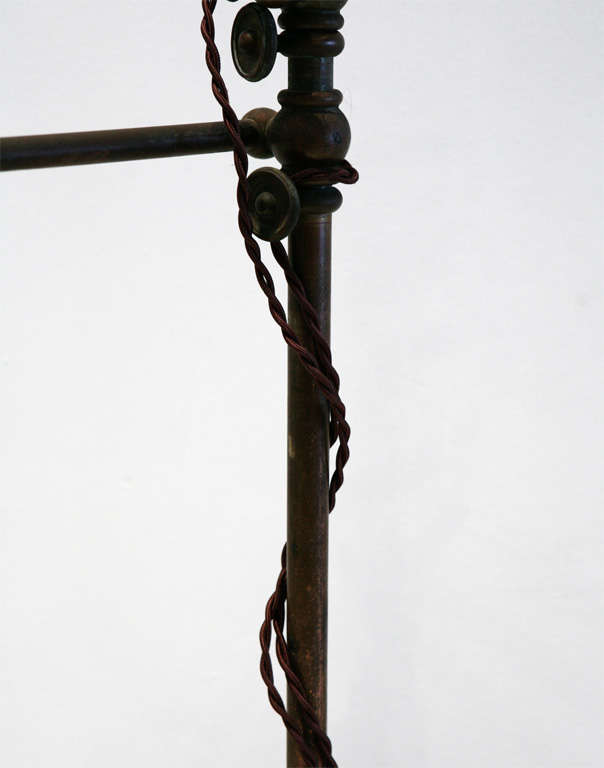 20th Century Large Bronze Double-headed Task Light , Maine Ca. 1900