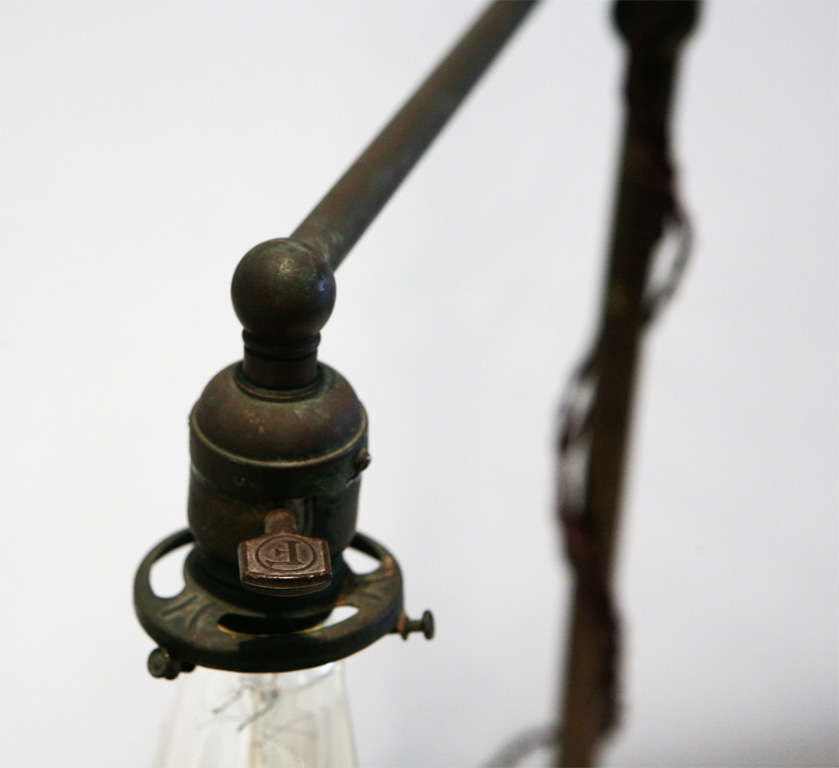 Large Bronze Double-headed Task Light , Maine Ca. 1900 1