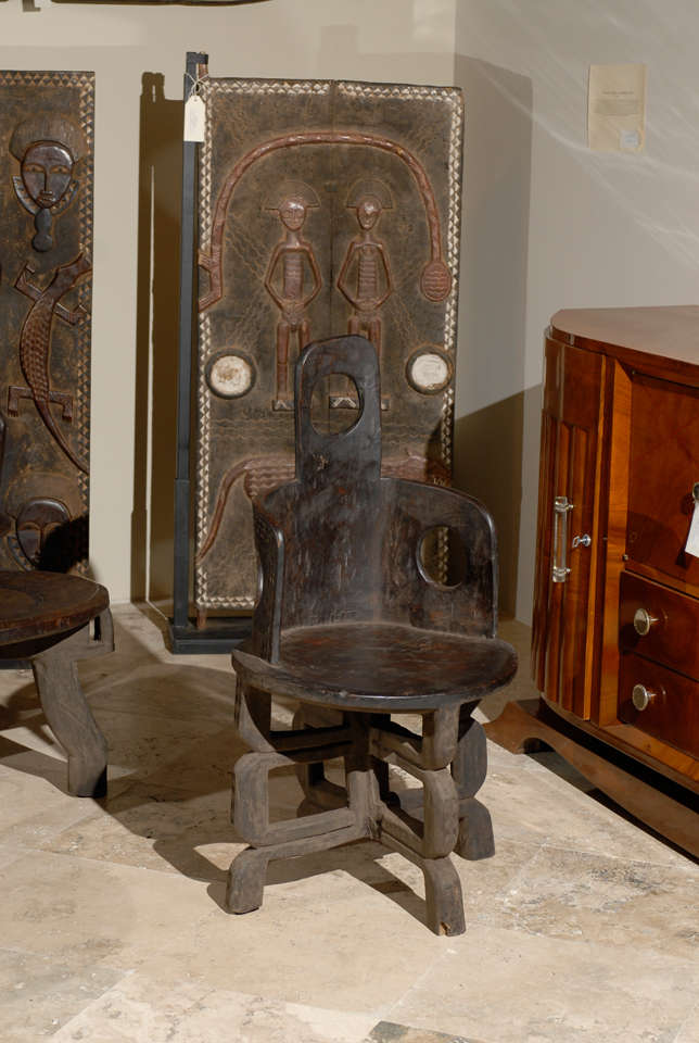 Hand Carved African Chair from the Makonde Tribe