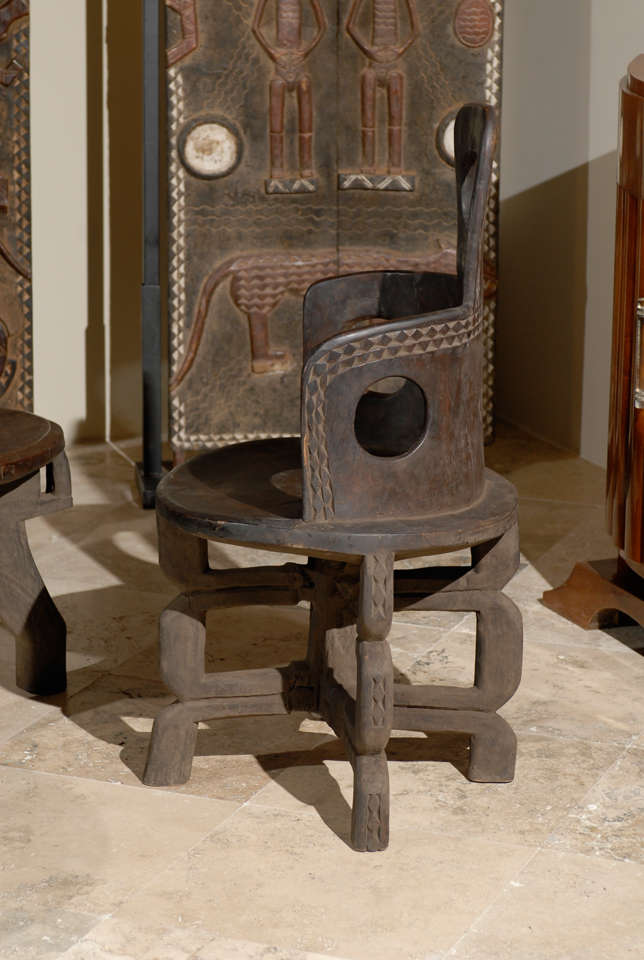 Carved African Chair, Tanzinia, Makonde Tribe