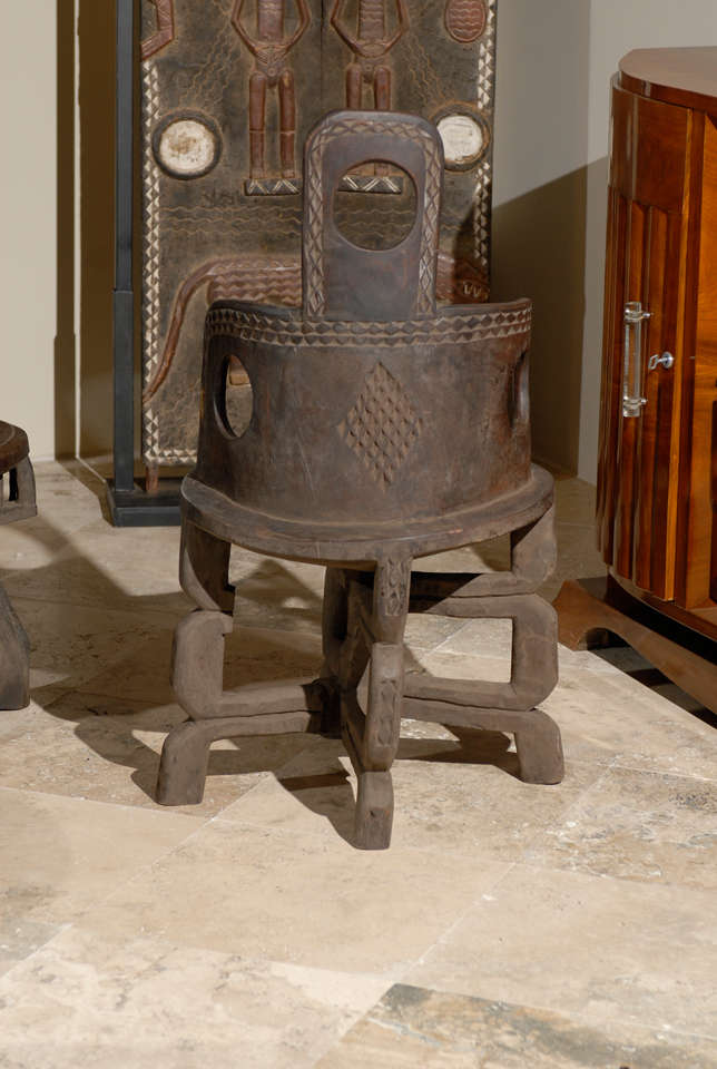 Wood African Chair, Tanzinia, Makonde Tribe