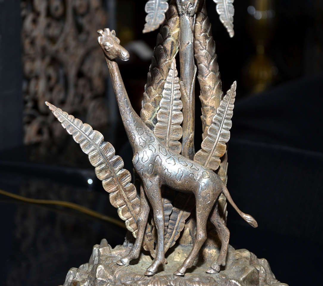 Bronze 1950-1960 Giraffe Lamp For Sale