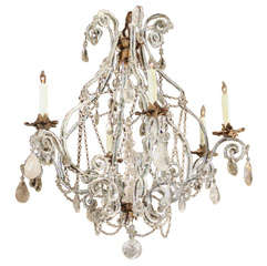 Antique Italian Rock Crystal Chandelier