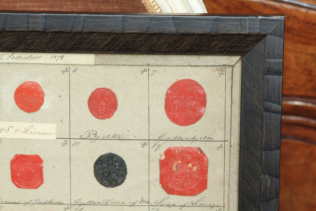 French Framed wax seals For Sale