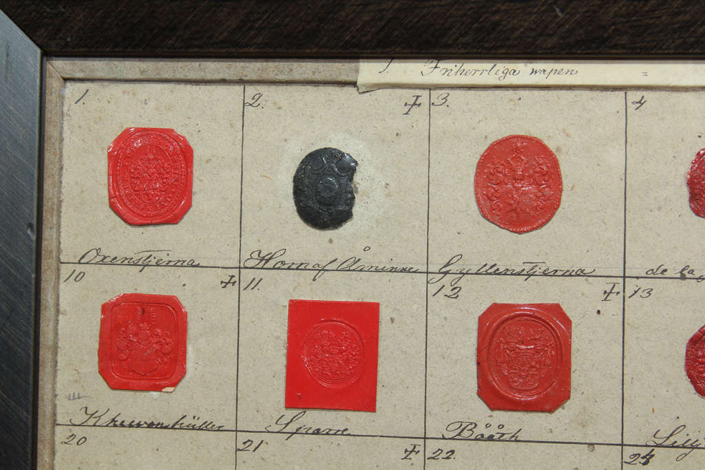 Framed wax seals In Good Condition For Sale In Seattle, WA