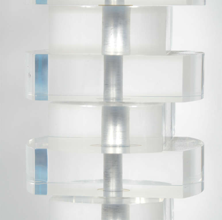 Late 20th Century Mid-Century Modern Stacked Lucite Block Lamp